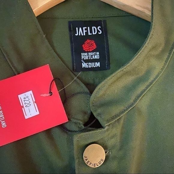 Jaefield Men’s Green Jacket With Graphic Design New With Tags Size Medium - Picture 3 of 6